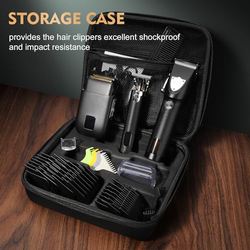 Suttik Professional Hair Clipper Set for Men Black - Barber Kit with Travel Case