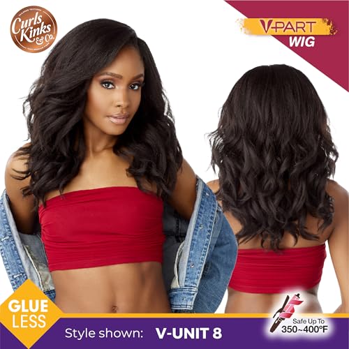 Sensationnel Curls Kinks & Co V-Part Wig-Unit 8 Jet Black Natural Hair