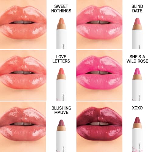 Physicians Formula Ros? Kiss All Day Glossy Lipstick Lip Color Makeup, Red Blush Blushing Mauve | Dermatologist Tested, Clinicially Tested
