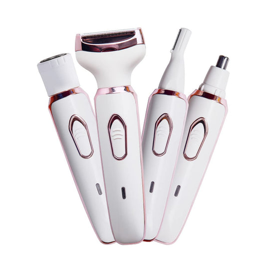 Electric Razor for Women,Hair Trimmer for Face Nose Eyebrow Beard Mustache Arm Leg Armpit Bikini,Painless Rechargeable Portable 4 in 1 Womens Body Shavers Set