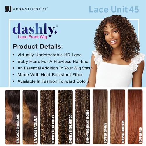 Sensationnel Dashly Lace Front Wig - Style CH27, Short & Long Styles, HD Transparent Lace, Adjustable Fit