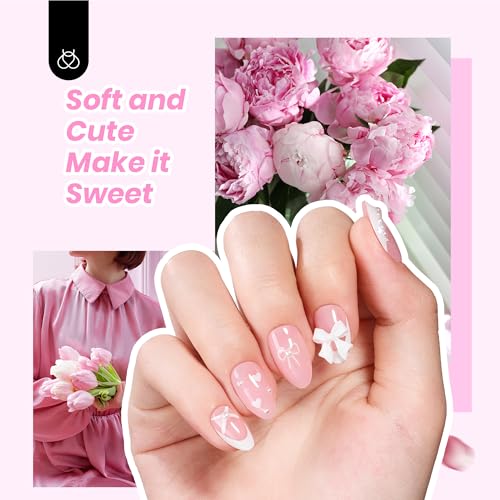 Press On Nails Kit Short Almond French Tip with 224 Pcs - DIY Nail Art & Accessories G - S