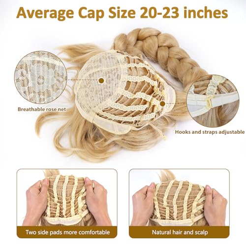 Braid Blonde Long Anime Wig - Princess Braided Hair for Cosplay & Parties (Variation of Braid Blonde)