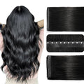 Butterfly Weft Hair Extensions Human Hair 18 Inch - Jet Black #1 - Reusable & Seamless