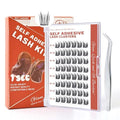 GAQQI Self Adhesive Lash Clusters, Pre Glued Eyelashes 10-14mm Wispy Cluster Lashes, Press On No Glue False Eyelashes, Strong Adhesive & Reusable Glueless£¨PG4£©