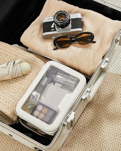 Camdeez White Clear Makeup Case Toiletry Bag Travel Organizer Portable Cosmetic Storage