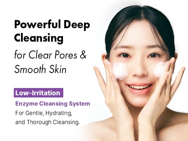 Gentle Enzymatic & Charcoal Powder Facial Cleanser for Sensitive Skin