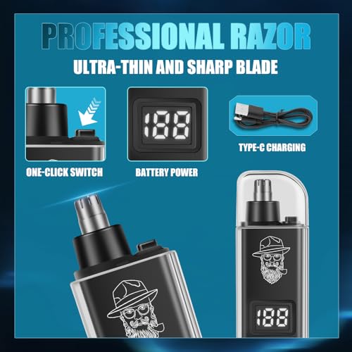Hair Clippers for Men Cordless Clippers and Trimmers Set Professional Electric Body Beard Mustache Trimmer for Men Nose and Ear Hair Trimmer with Comb, Wrap, Bag, Men's Valentine¡¯s Day Gifts