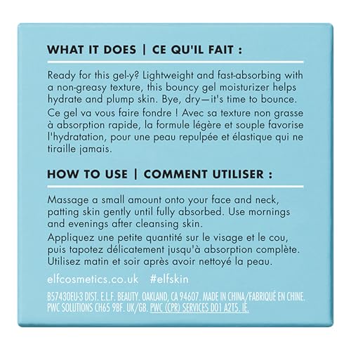 1.8 Ounce Hydrating Gel Moisturizer Pack of 2 - Lightweight, Vegan, Cruelty-Free