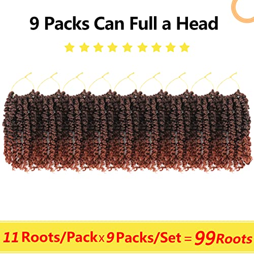 Fulcrum Passion Twist Crochet Hair 8 Inch - 9 Packs Pre Looped for Black Women