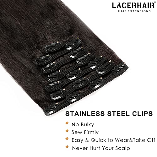 Yaki Straight Clip-In Hair Extensions 16 Inch Natural Black #1B - Pack of 1