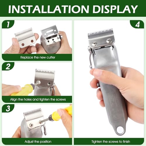4 Pack Professional Replacement Clipper Blades,Precision 2 Holes Adjustable Hair Clipper Parts Blade for 5-Star Senior, Magic Clip, Reflections Senior