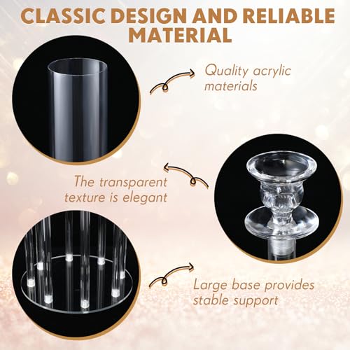 Vesici 2 Pcs 8-Arm Clear Acrylic Candelabra Centerpieces for Elegant Tables - Variation 2