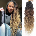 BEkjdiof Faux Locs Crochet Hair 24 Inch OT30/27, 6 Packs – Goddess Wavy Loc Braids