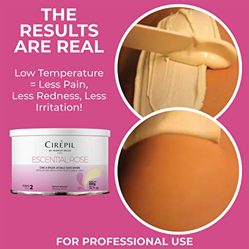 Cirepil Escential Rose Stripless Hard Wax Tin 14.11oz - Sensitive Skin Formula