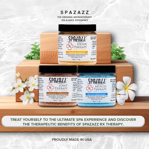 Spazazz RX Therapy Muscle Detox Bath Salt Crystals 4oz 3 Pack Gift Set