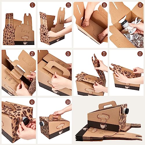 30 Pack 96oz Coffee To Go Dispenser Box with Handle & Leak-Proof Lid