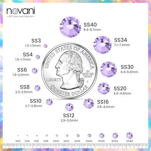 Novani Lavender Rhinestones SS20 1440pcs Glass Flatback Crystals for Crafts and DIY