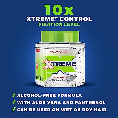 Aloe Variation Xtreme Pro-Expert Clear Hair Gel - 8.81 oz Jar, Pack of 24, Alcohol-Free