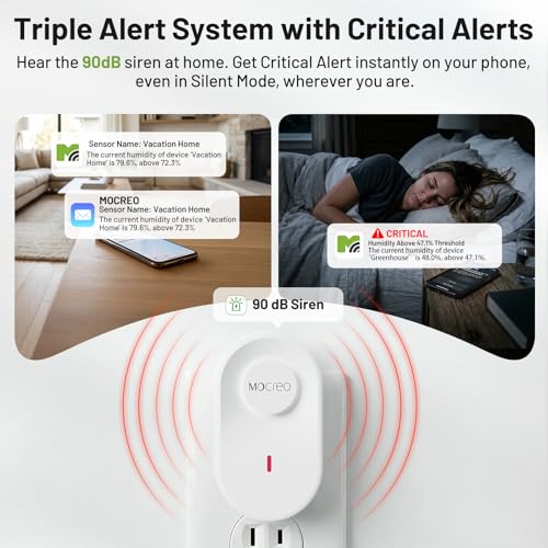 Long Range Hub with 3 Battery Sensors - 2000ft Temperature & Humidity Monitor with Freeze Alert