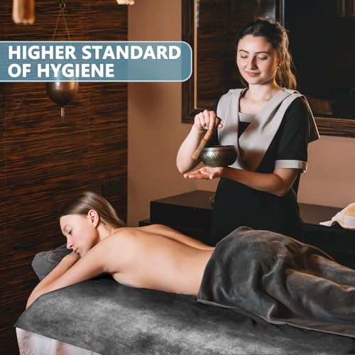 Tudomro 2 Rolls Disposable Massage Table Sheets Black, Non-Woven, 50 Sheets per Roll