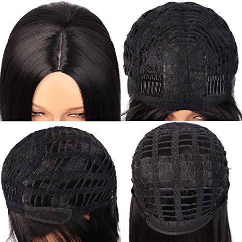 Entranced Styles Matt Black Short Wigs for Women 12.5 Inch Heat-Resistant Synthetic Bob Wig Halloween Cosplay Costume Party