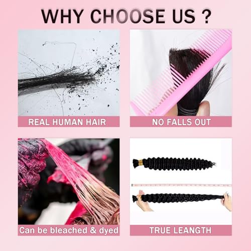 Blonde Human Braiding Hair Extensions 18 Inch Boho Style - 3 Bundles #613