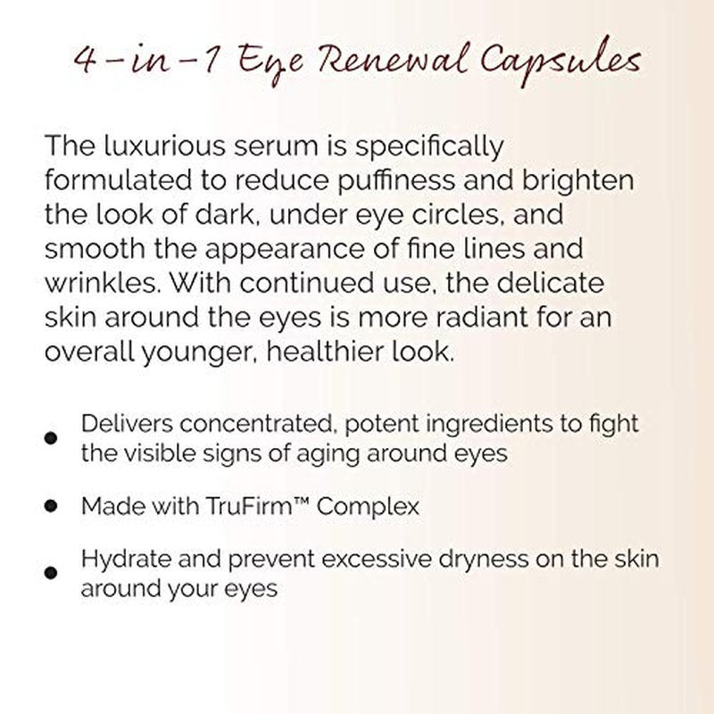 BODY FIRM Crepe Erase 4-in-1 Line Smoothing Capsules, Anti-Aging, Hydrating Face and Eye Serum with Hyaluronic Acid and Multi-Chain Peptide for Wrinkles, Crepe Skin & Fine Lines, 30 Count