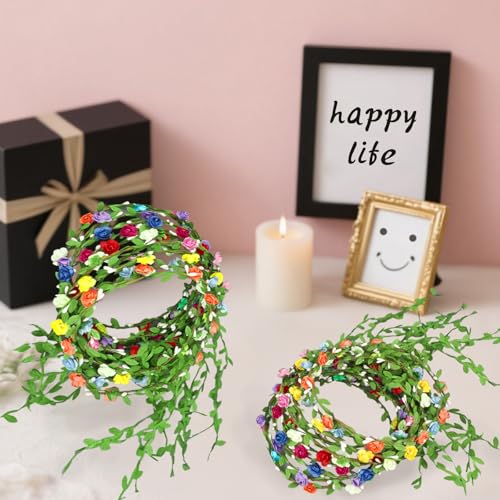 Assorted Flower Crown Headbands for Women & Girls - Bohemian Floral Headpiece Set of 112