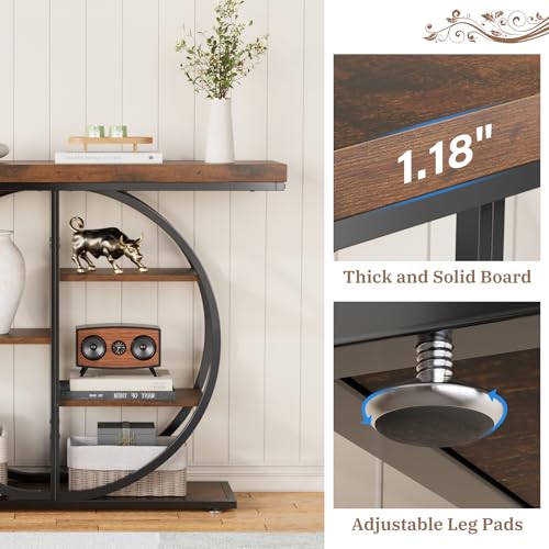 LIFECHOVY Rustic Brown 41.3" Industrial Console Table for Entryway