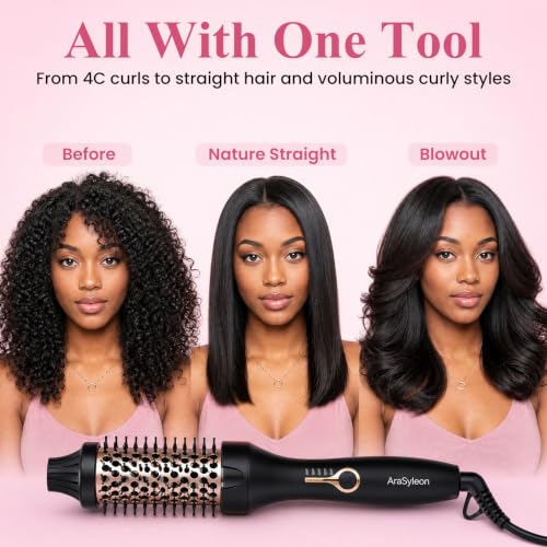 AraSyleon 1.5-Inch Negative Ion Thermal Round Hair Brush for Blowouts