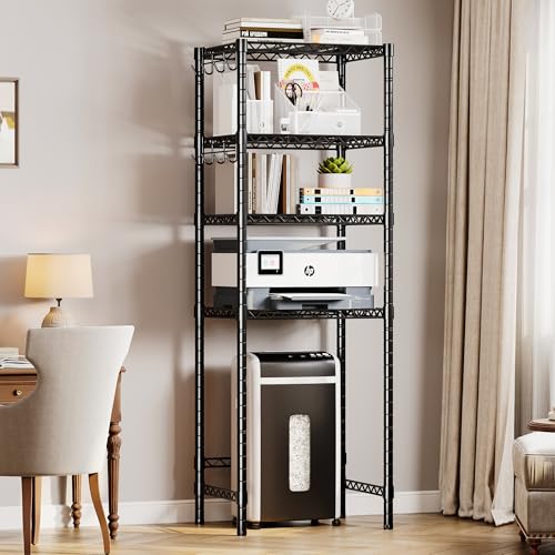 Homeiju 4-Tier Mini Fridge & Microwave Stand Adjustable Heavy Duty Metal Shelves