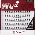 i?ENVY by KISS Ultra Black Knot Free Lashes, Natural & Bold Look, 280 Individual Remy Hair Lashes, Lightweight, Easy-to-Use, Perfect for Subtle Enhancement (Medium)