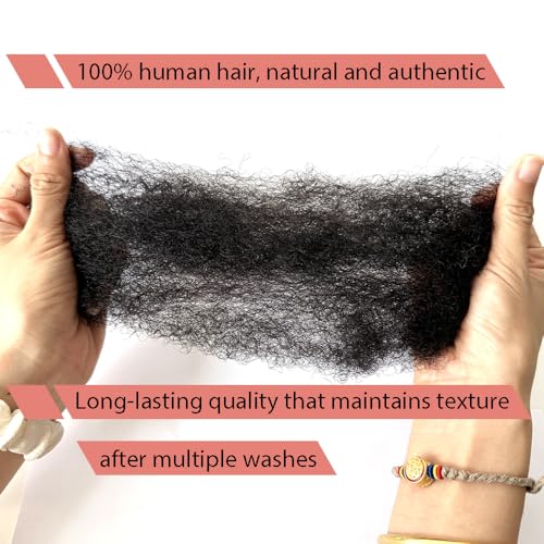 DISTINS 8 Inch Natural Black #1B Afro Kinky Human Hair for Dreadlocks & Extensions