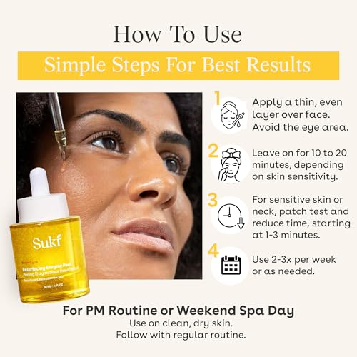 Gentle Enzyme Face Peel for Sensitive Skin - Chemical Exfoliant & Dead Skin Remover