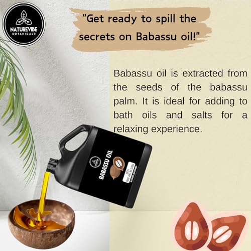 Pure Babassu Oil 32oz - Natural Moisturizer for Skin & Hair Care