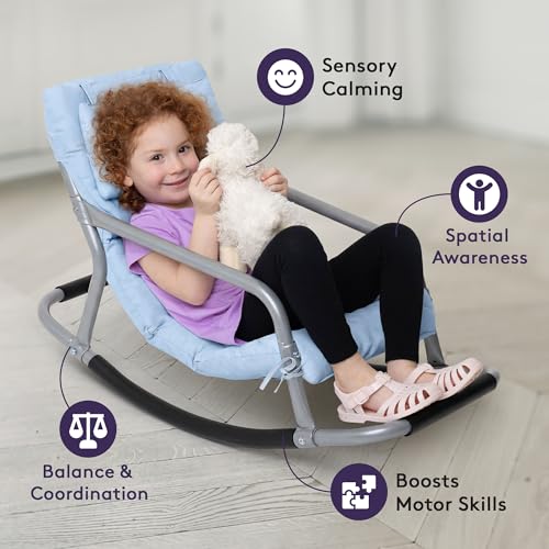 Blue Sensory Rocking Chair for Kids - Comfortable Floor Seat for Playroom & Nursery