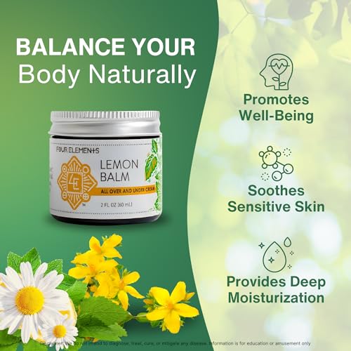 Herbal Lemon Balm Face & Body Cream with Shea Butter & Vitamin E - 2oz