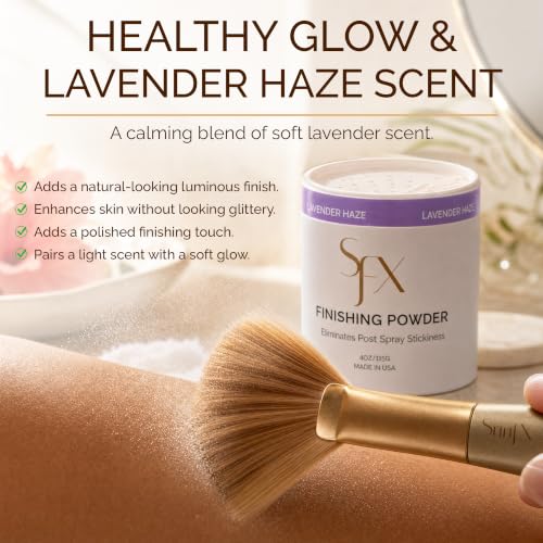 SunFX Lavender Haze Setting Powder for Post Spray Tan Talc-Free Vegan 4 Oz - Variation of Lavender Haze / 4 Ounce Pack of 1
