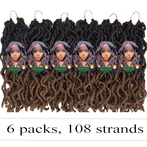 10 Inch Faux Locs Crochet Hair for Women - Soft Goddess Locs 6 Packs, 1B/4/30 Variation of THIS listing
