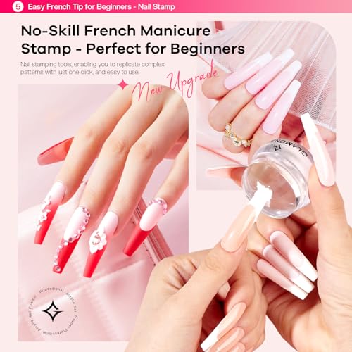 Acrylic Nail Kit for Beginners: Professional Nail Set with Drill Acrylic Powder Gel Polish Nail Stamp for Home Starter Practice & DIY Manicure