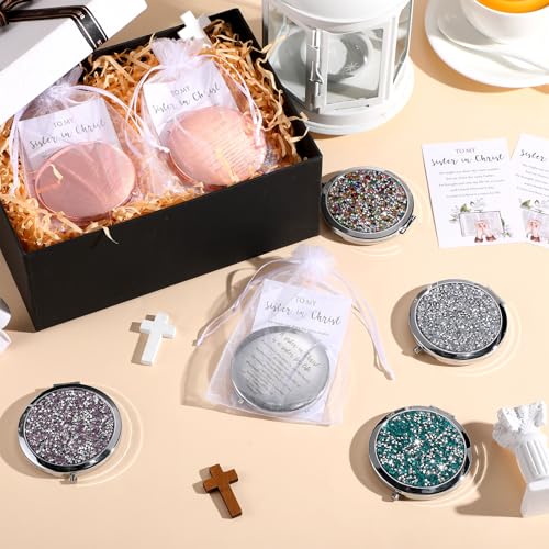 Christian Graduation Gifts for Women - Sister in Christ Compact Mirror Set (Multicolor, 10 Pack)
