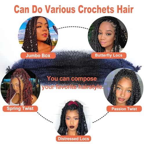 24 Inch Afro Twist Hair Springy Braiding Extensions - Blue Variation