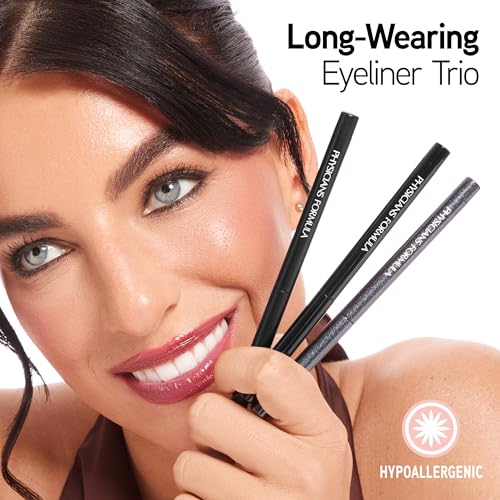 Physicians Formula Eye Booster Gel Black Eyeliner Set of 3, Shimmer, Satin, Matte, Water-Resistant, Smudge Resistant, Lasts All Day