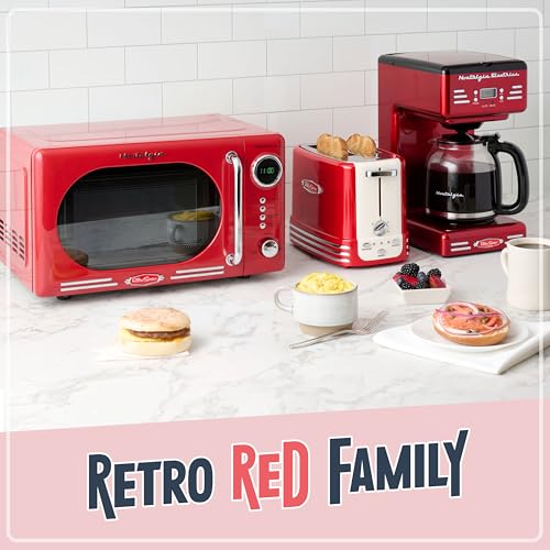 Nostalgia Red 12-Cup Programmable Coffee Maker with LED Display & Auto Shut-Off