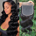 Isufer 6x6 HD Transparent Lace Closure Body Wave Brazilian Virgin Hair 12 Inch Natural Black