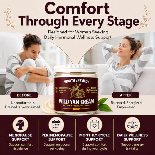 Wild Yam Cream for Hormone Balance 4 OZ - Natural Support for Menopause & PMS - Pack of 1