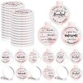 Wenqik 100 Pcs Light Pink Inspirational Mini Compact Mirrors for Purse Women Small Gifts Bulk, Round Makeup Folding Hand Mirrors, Client Guest Gifts Ideas, Women's Day Party Favors for Bridal Wedding