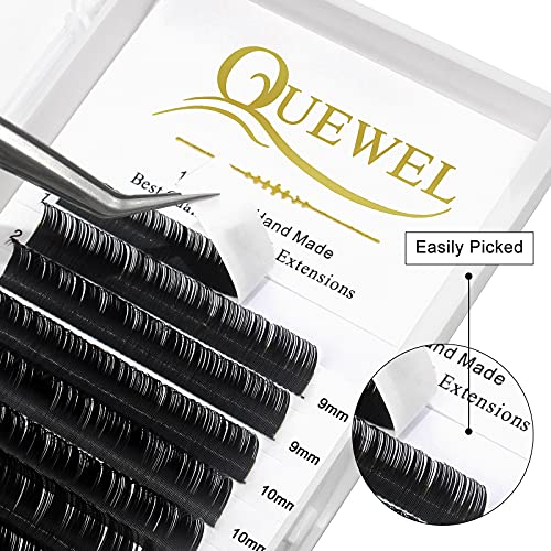 QUEWEL Eyelash Extension Supplies 0.07 D Curl Mix-8-14mm Classic Individual Lash Extensions|Optinal 0.03/0.05/0.07/0.10/0.15/0.20 C/D Single 8-25mm Mix 8-14mm 15-20mm 20-25mm|(0.07 D MIX-8-14mm)