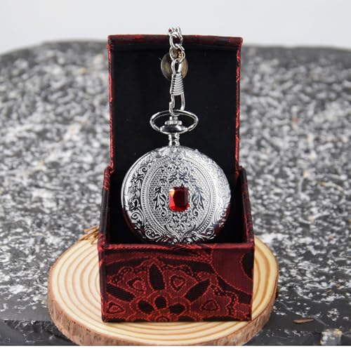 Obsidian Scrying Mirror with Ruby Embellished Lid for Divination and Meditation